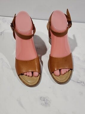 Barbara Barbieri Tan Leather Wedge Sandals
